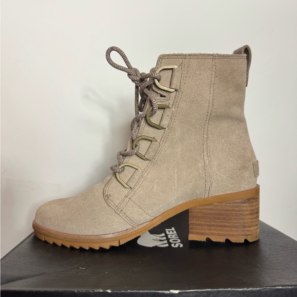 Sorel Cate Lace Up Waterproof Omega Taupe, Rose Dust Sz 8